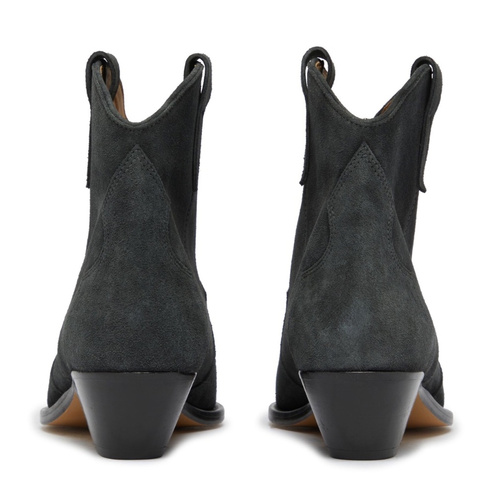 ISABEL MARANT Dewina Suede Leather Cowboy Ankle Boots in Faded Black Size 38 - Picture 7 of 8